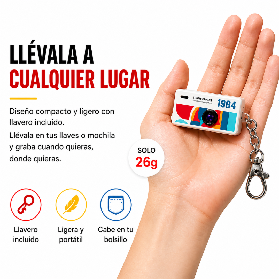 Mini Cámara Retro Llavero 1080P