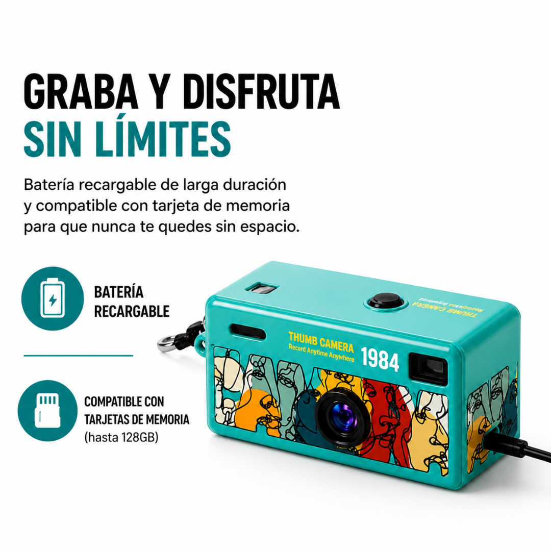 Mini Cámara Retro Llavero 1080P