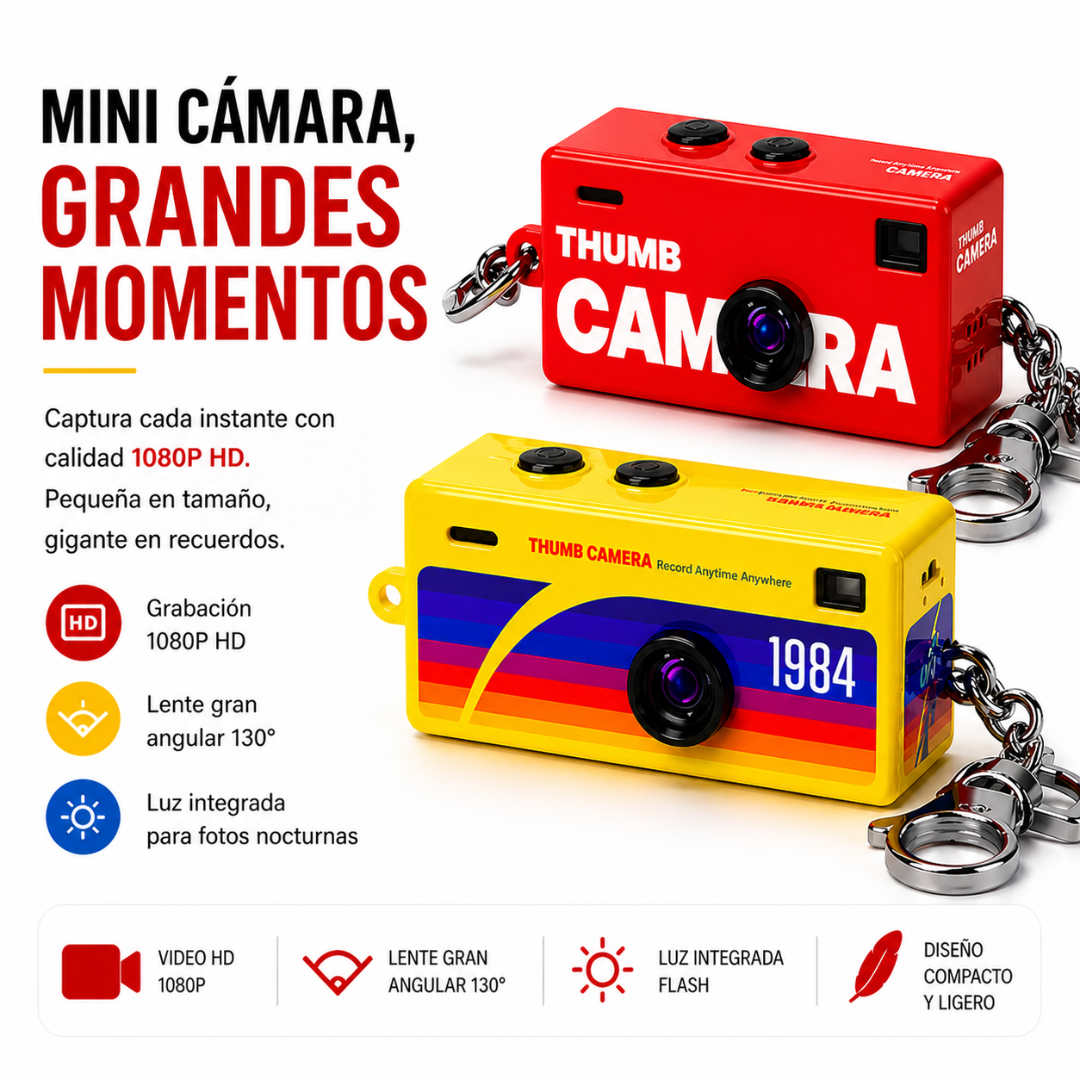 Mini Cámara Retro Llavero 1080P